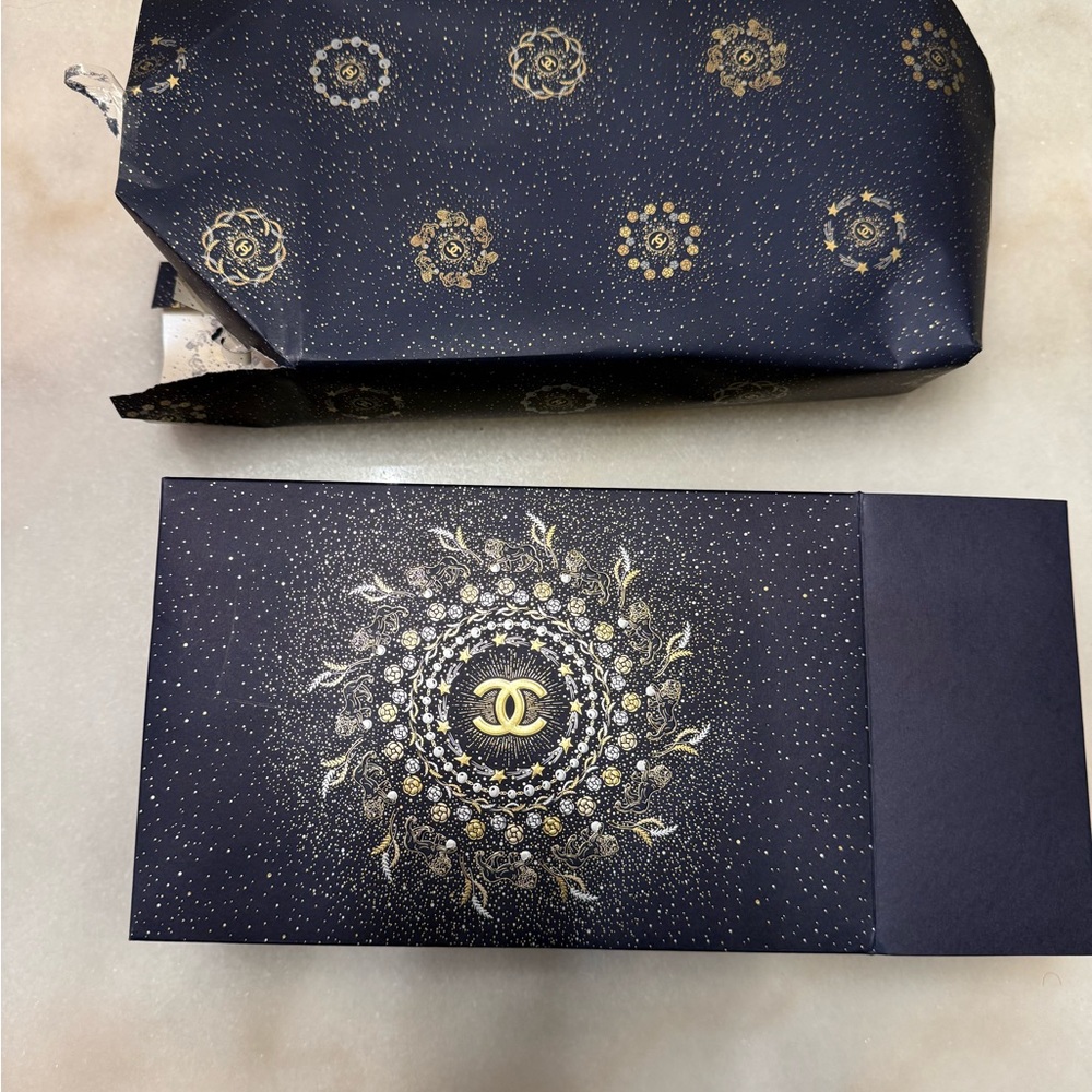 Chanel Blue Box with CC logo & designs Includes Empty box and Chanel gift wrap